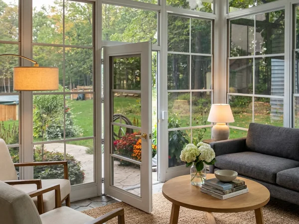 3-season vinyl sunroom providing shade and comfort during an Atlanta summer.